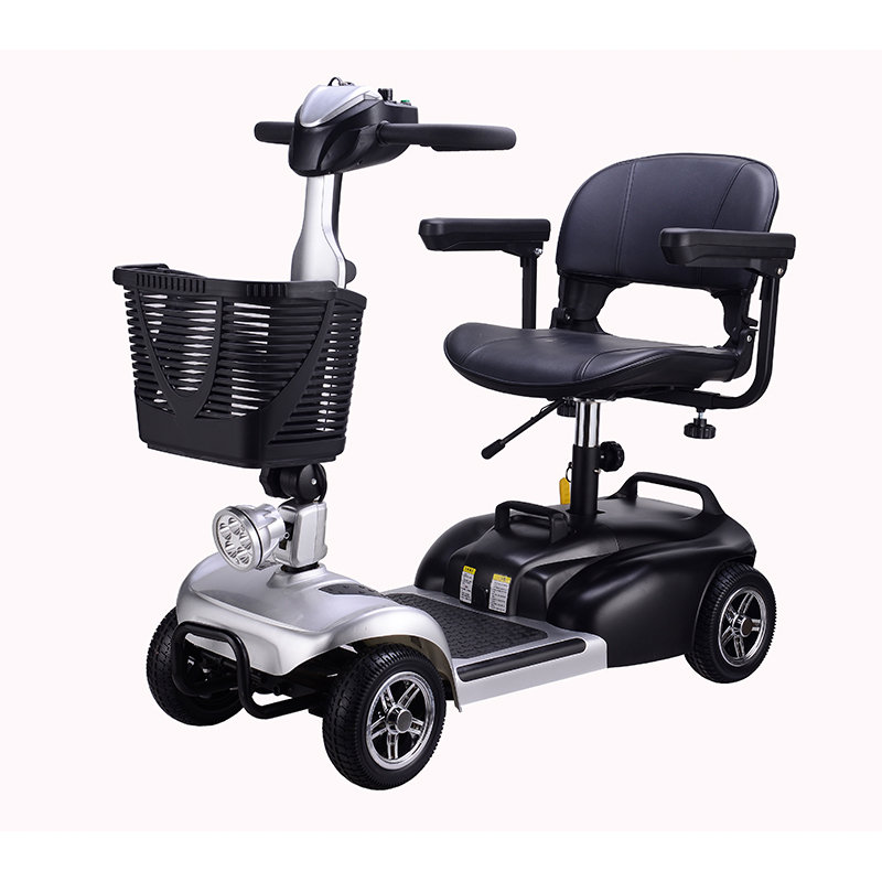 Scuter/carucior electric pentru varstnici sau persoane cu dizabilitati, model X-01, motor 180W, baterie 20Ah Argintiu 180W imagine anvelopetop.ro