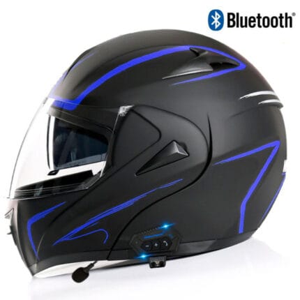 Casca moto, model NEON BLUE